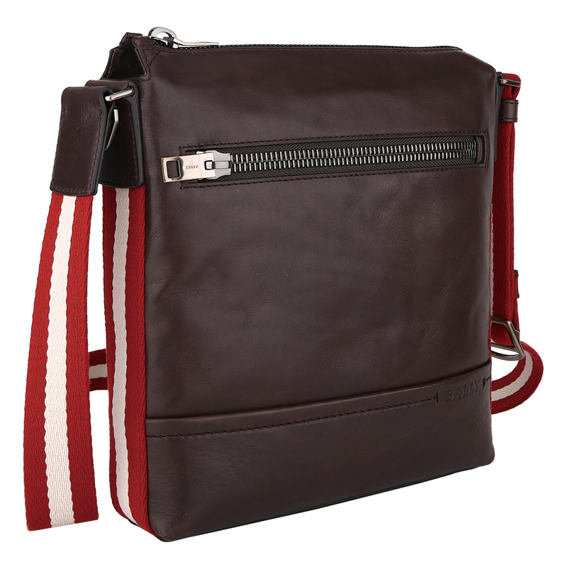 Bally 巴利 奢侈品 男士棕色牛皮单肩包 TREZZINI 381-京东