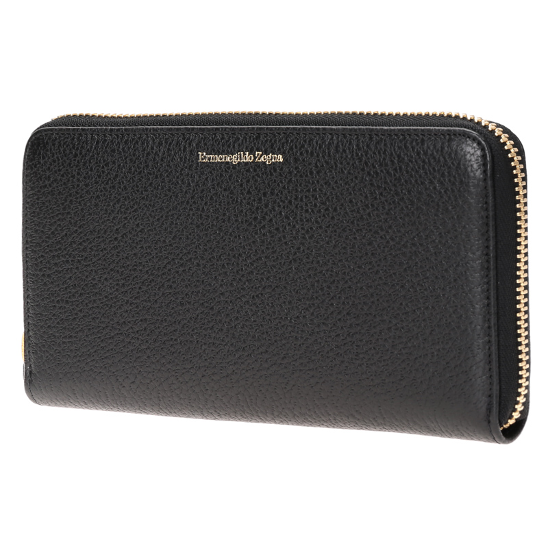 ermenegildo zegna 杰尼亚 男士黑色皮质长款钱包钱夹 71 c1162b boa