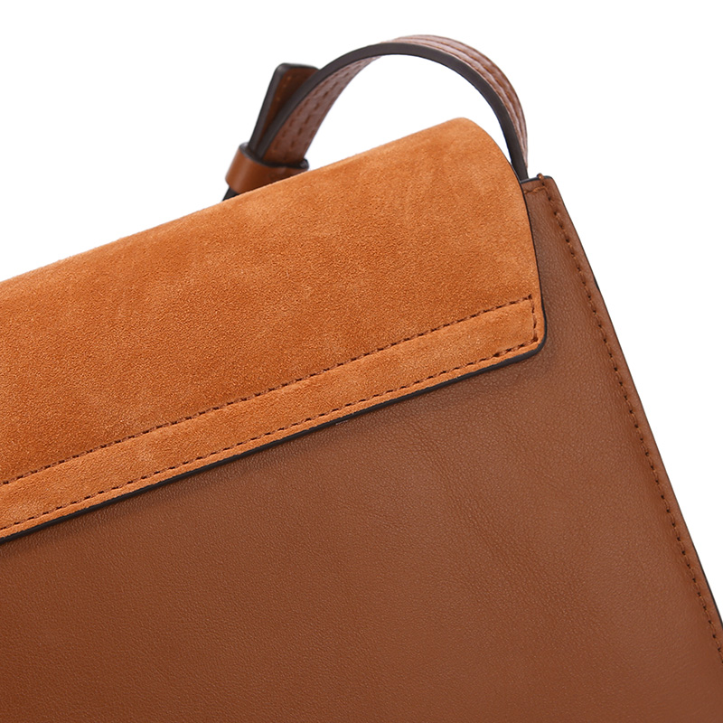 chloe 克洛伊 女士faye系列橘黄色深棕色拼色牛皮链条单肩包 3s1127