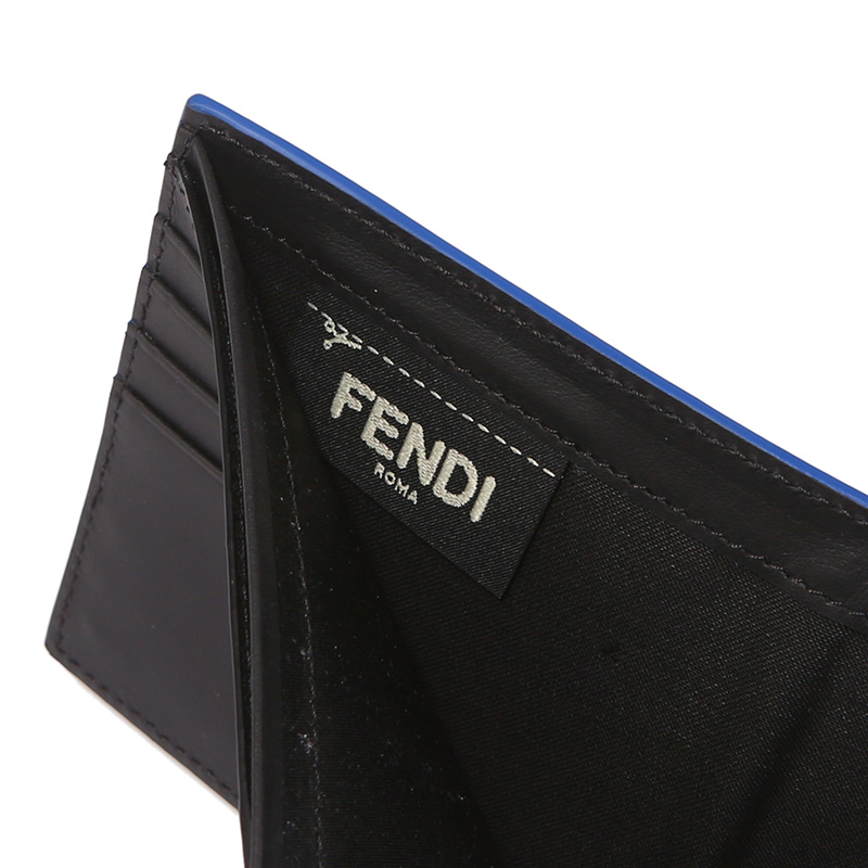 fendi 芬迪 男士黑色牛皮时尚短款对折钱包 7m0169 o7a f0kcv
