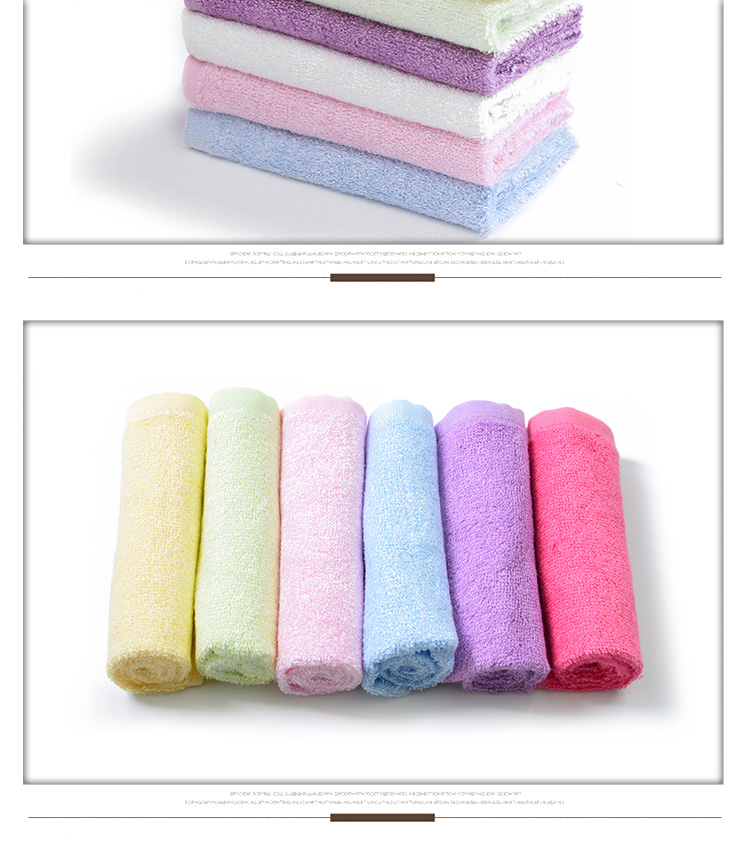 Zhuyibai Pure Bamboo Fiber Square Towels, 5-Pack, Baby Drool Bibs, Children's Face Towels, Small Handkerchiefs, 25*25cm 15