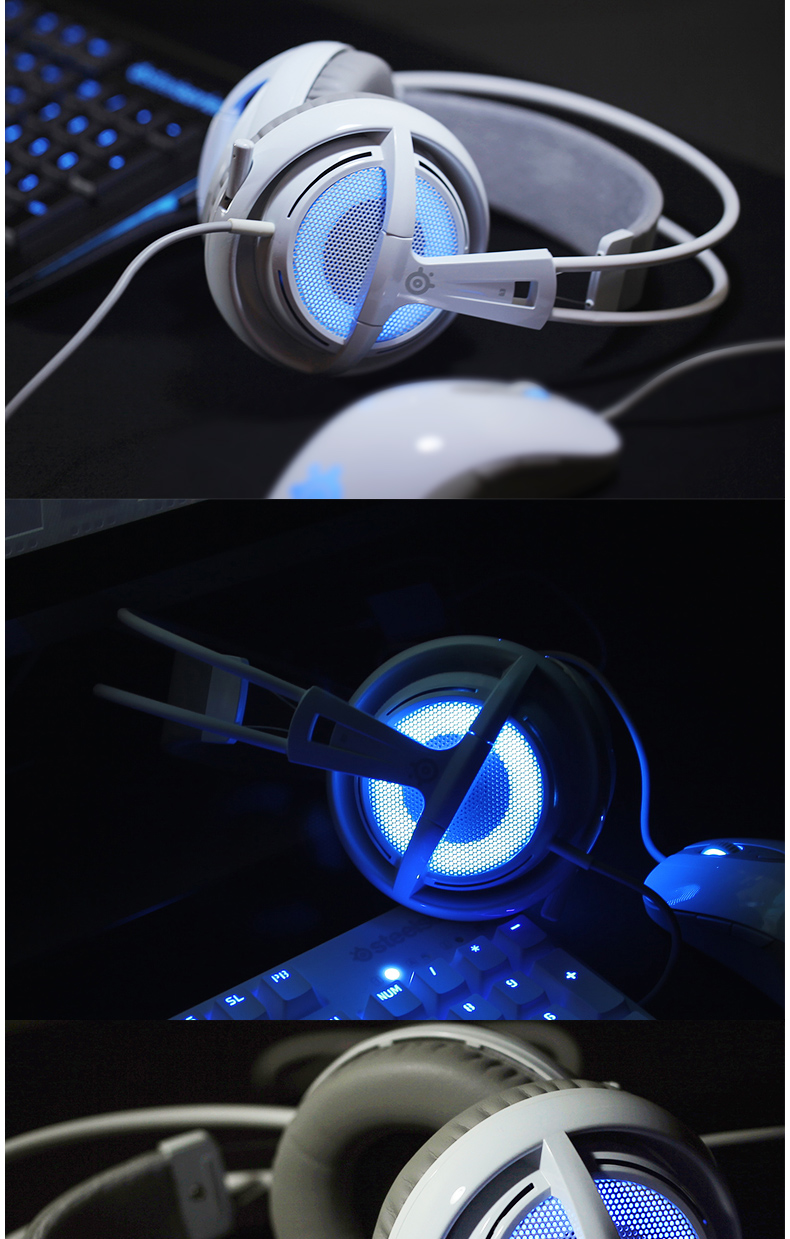 赛睿(steelseries)西伯利亚v2 绝地求生吃鸡利器 呼吸灯游戏耳机 霜冻