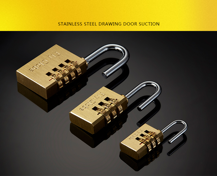Fly.Globe) Anti-Theft Combination Lock, Luggage Padlock, Wooden Door Drawer Lock, All-Copper Waterproof Rust-Proof Lock 1