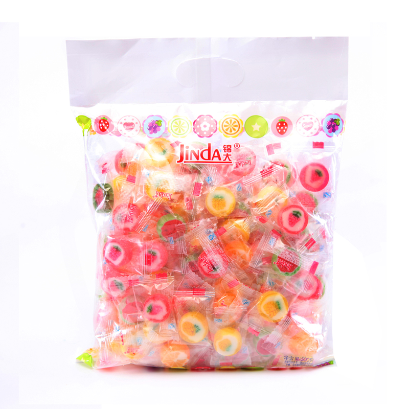 锦大彩色水果切片糖 500g/袋 儿童糖果 硬糖 喜糖水果糖 婚庆招待糖