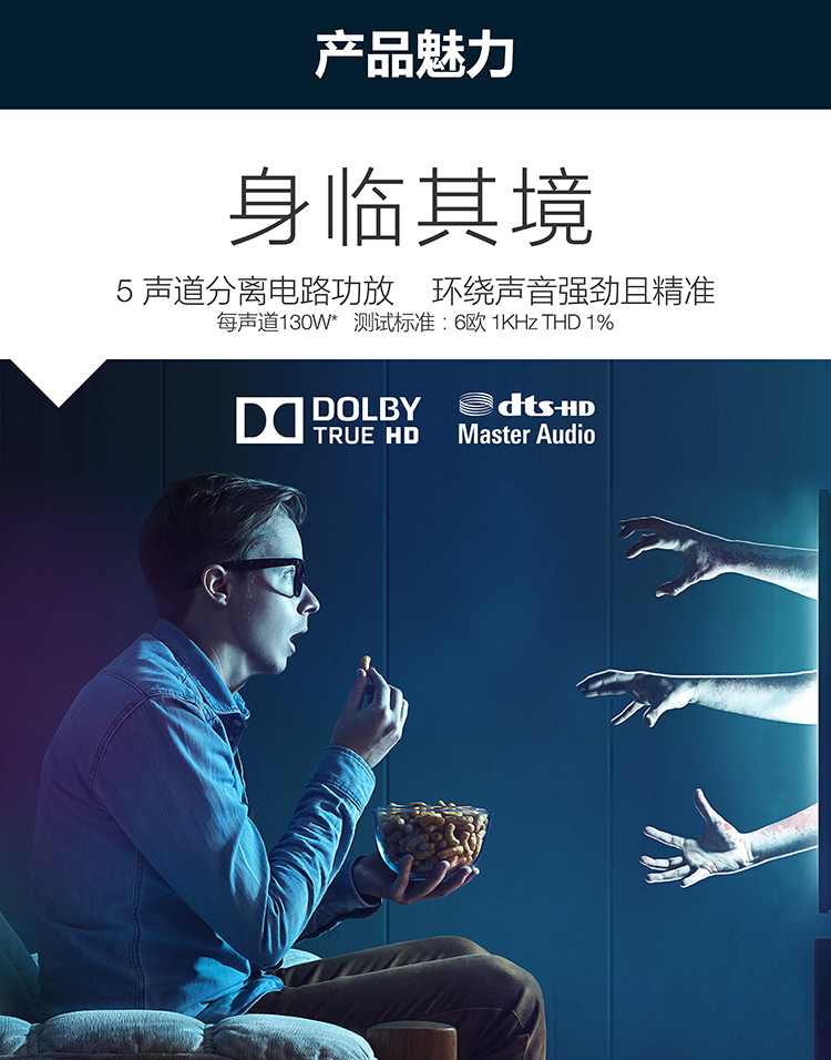 天龙（DENON）AVR- X518CI 音响 音箱 家庭影院 5.1声道AV功放机  4K 杜比 DTS USB 蓝牙 进口 黑色-京东