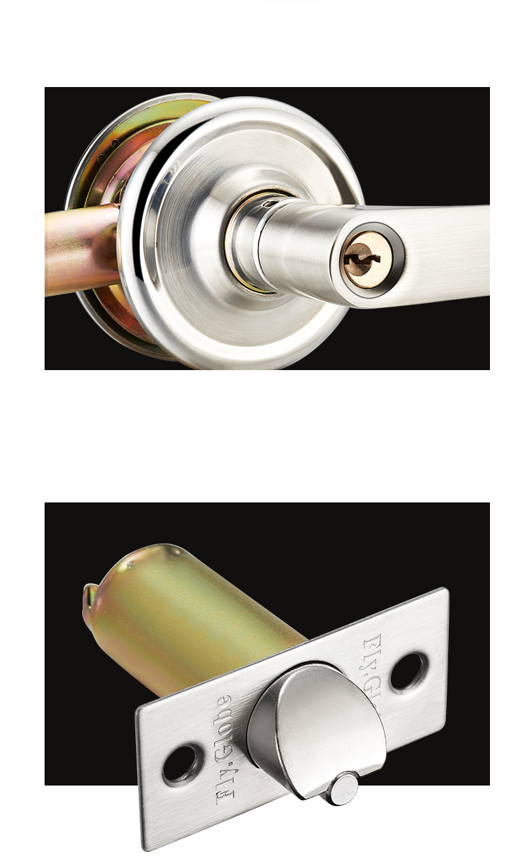 Fly.Globe Spherical Lock, Indoor Bedroom Door Lock, Single Latch Handle Lock, Double Latch Universal Model FQ-202SB 12