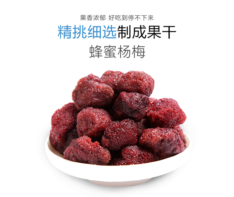 雪海梅乡 休闲零食蜜饯特产果脯果干 酸甜杨梅干 蜂蜜杨梅220g罐装