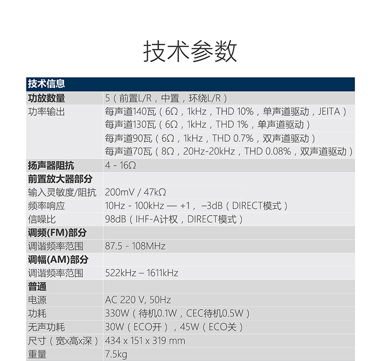 天龙（DENON）AVR-X540BT 音响 音箱 家庭影院  5.2声道AV功放机 支持 4K 杜比 DTS USB 蓝牙 黑色-京东