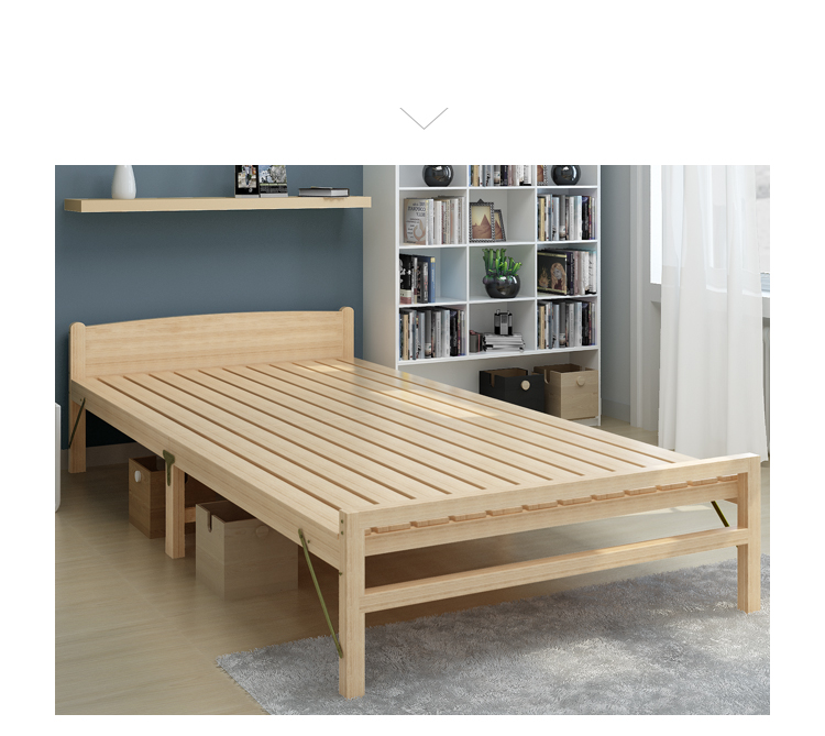 香可 松木折叠床实木床简易午休床单人折叠床行军床陪护床1米宽-京东