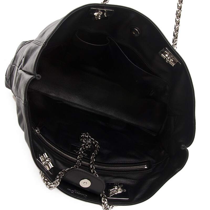 dior 迪奥女士黑色羊皮经典cannage格纹手提包 m0631pcnn 900u ml