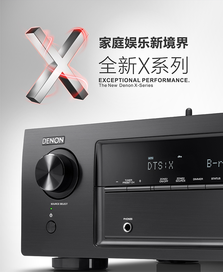天龙（DENON）AVR-X1400H 音响 音箱 家庭影院功放 7.2声道 支持杜比全景声DTS:X 4K蓝牙USB WIFI Airplay Hi-res音频 黑色-京东