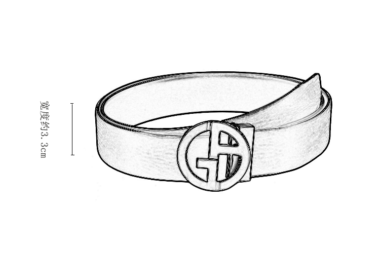 giorgio armani 阿玛尼 男士黑蓝色配棕色牛皮板扣皮带腰带 y2s119