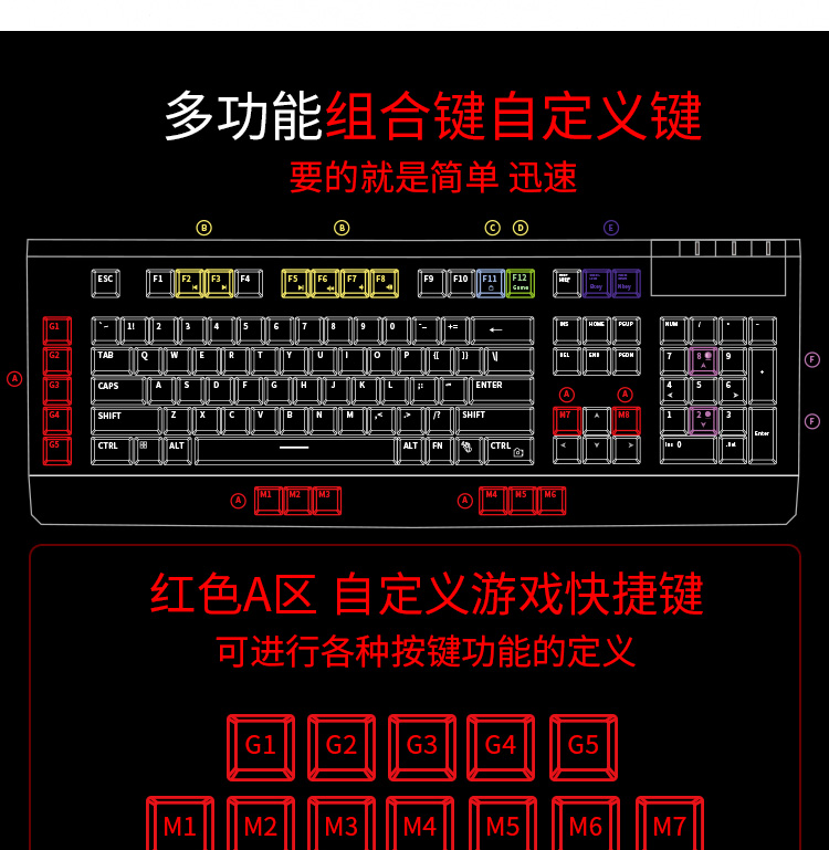 g63 117键 机械游戏背光键盘 cherry樱桃茶轴 绝地求生吃鸡键盘