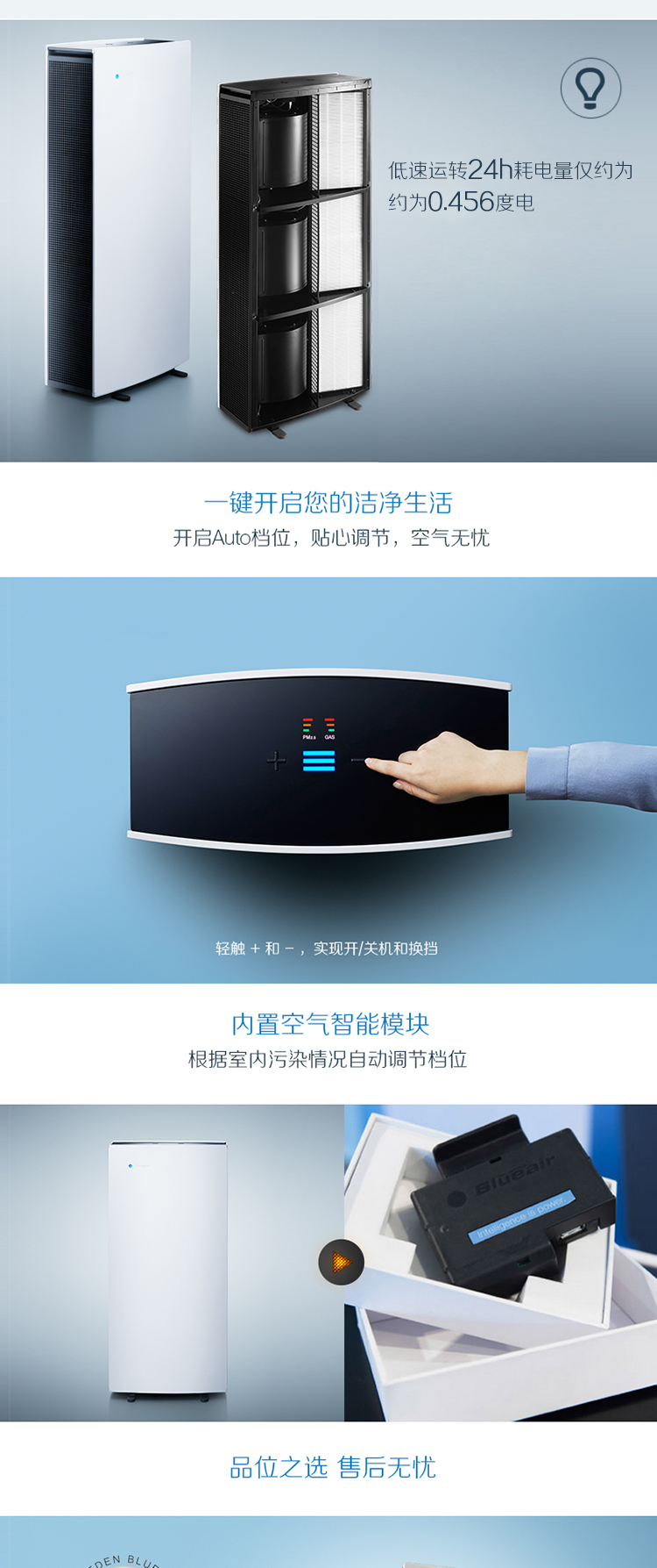 瑞典布鲁雅尔（Blueair）空气净化器 pro xl-京东