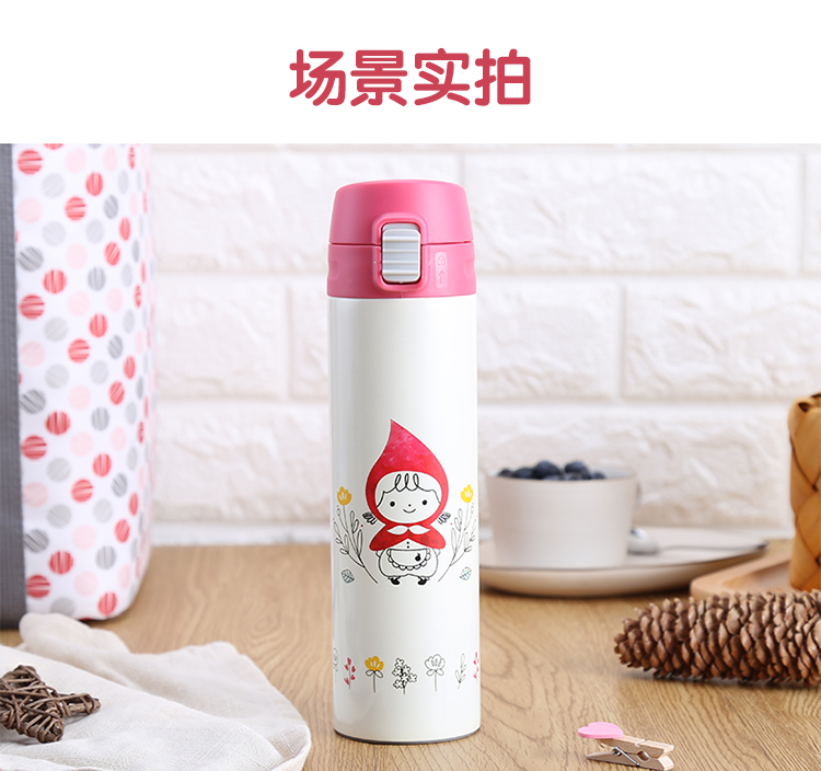 LOCK&LOCK Insulated Cup, Hello BeBe Children's Water Bottle, Student Cup, Portable Water Jug, 390ml (Pink), HBB339PIK 14