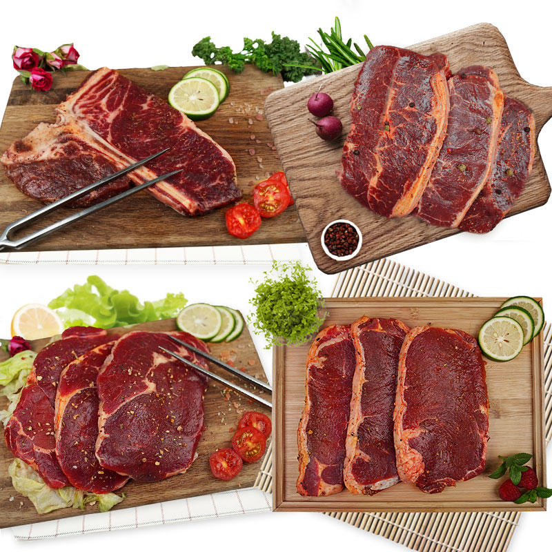 澳纽宝 澳洲超值手工静腌调理牛排组合1.62kg(10片)含酱包 礼盒套装