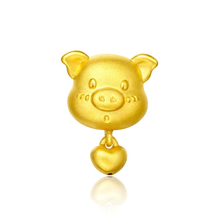 周大福(chow tai fook)十二生肖转运珠足金黄金吊坠 生肖猪 r18774