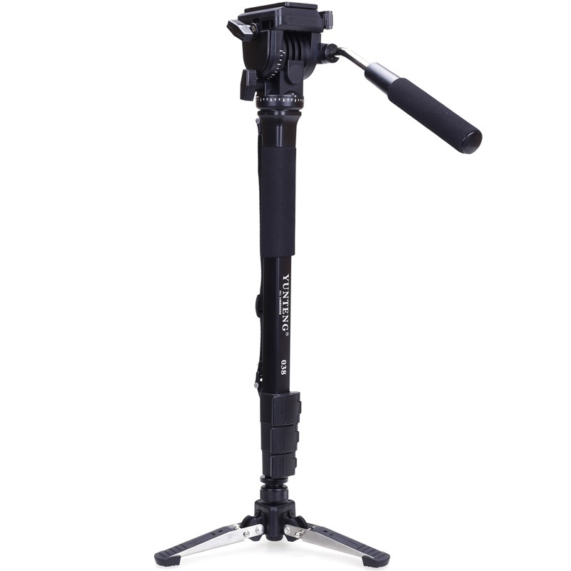 YUNTENG Monopod 038 Professional Photography And Videography Monopod, Hydraulic Head Single-Legged Tripod, DSLR Camera DV Camcorder Selfie Stand with Support Foot Pad Monopod