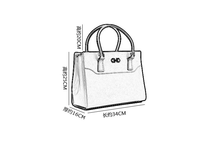 salvatore ferragamo 菲拉格慕 女士beky系列啡色牛皮十字纹手提单肩