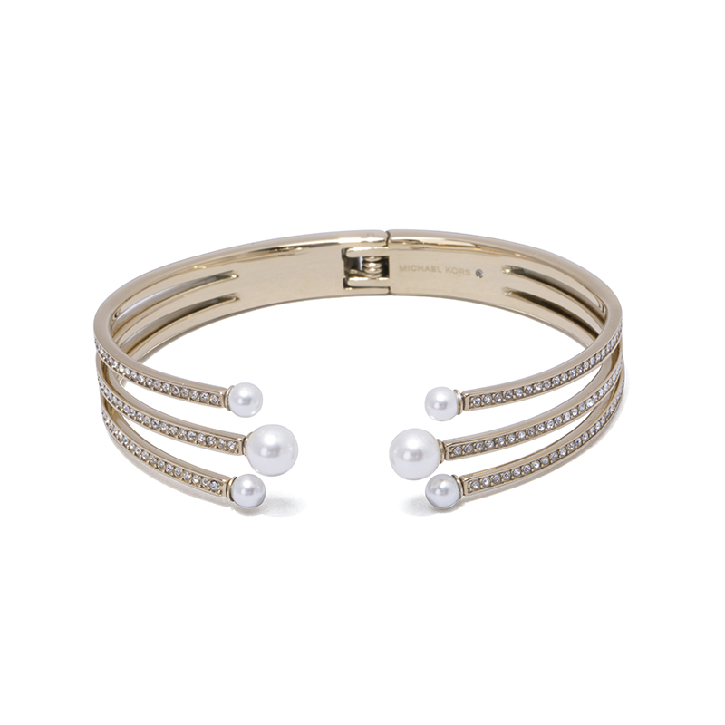 michael kors 迈克 科尔斯 mk饰品 金色不锈钢休闲半开手镯 mkj