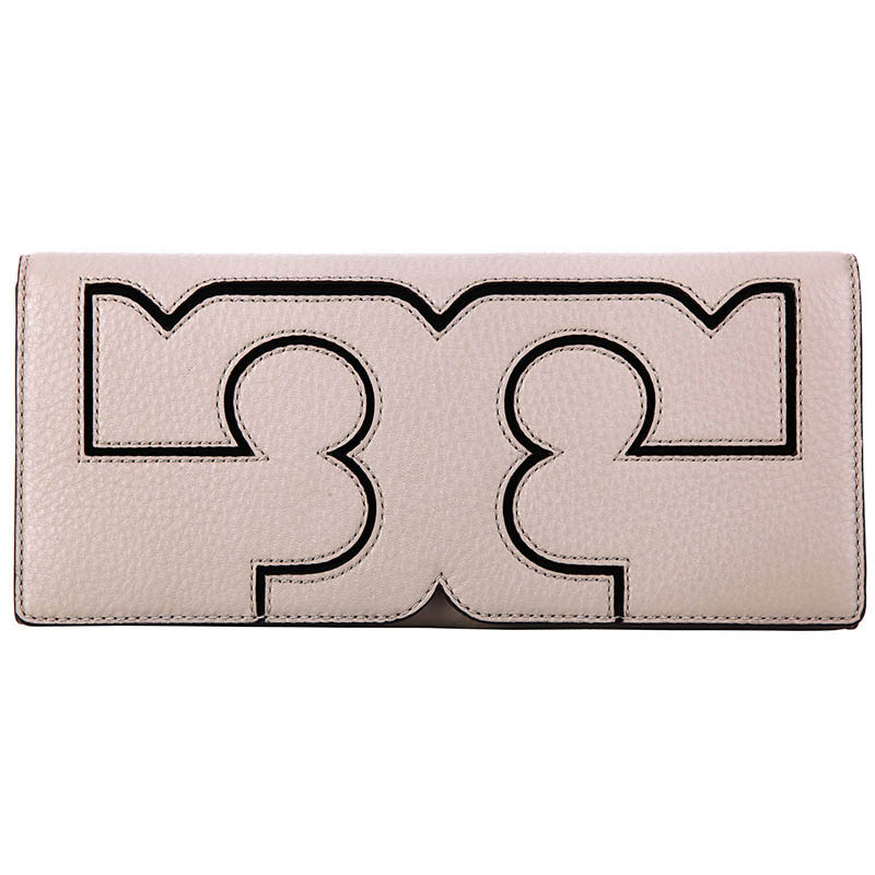 tory burch 托里.伯奇 tb钱包 女士灰色皮质长士手拿包 33230 036