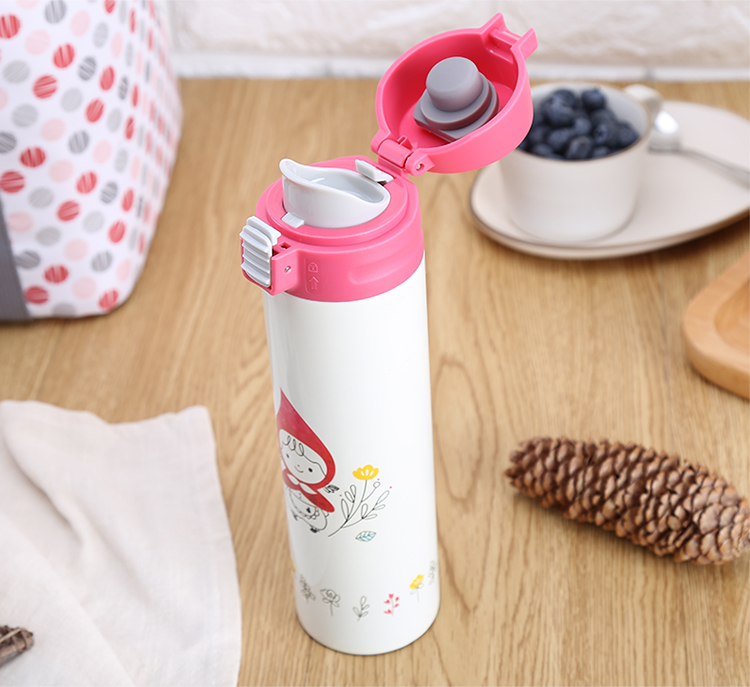 LOCK&LOCK Insulated Cup, Hello BeBe Children's Water Bottle, Student Cup, Portable Water Jug, 390ml (Pink), HBB339PIK 16