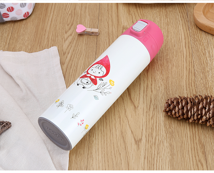 LOCK&LOCK Insulated Cup, Hello BeBe Children's Water Bottle, Student Cup, Portable Water Jug, 390ml (Pink), HBB339PIK 15