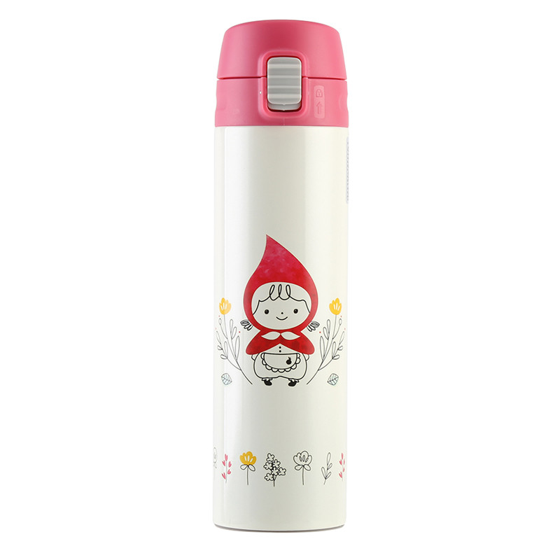 LOCK&LOCK Insulated Cup, Hello BeBe Children's Water Bottle, Student Cup, Portable Water Jug, 390ml (Pink), HBB339PIK