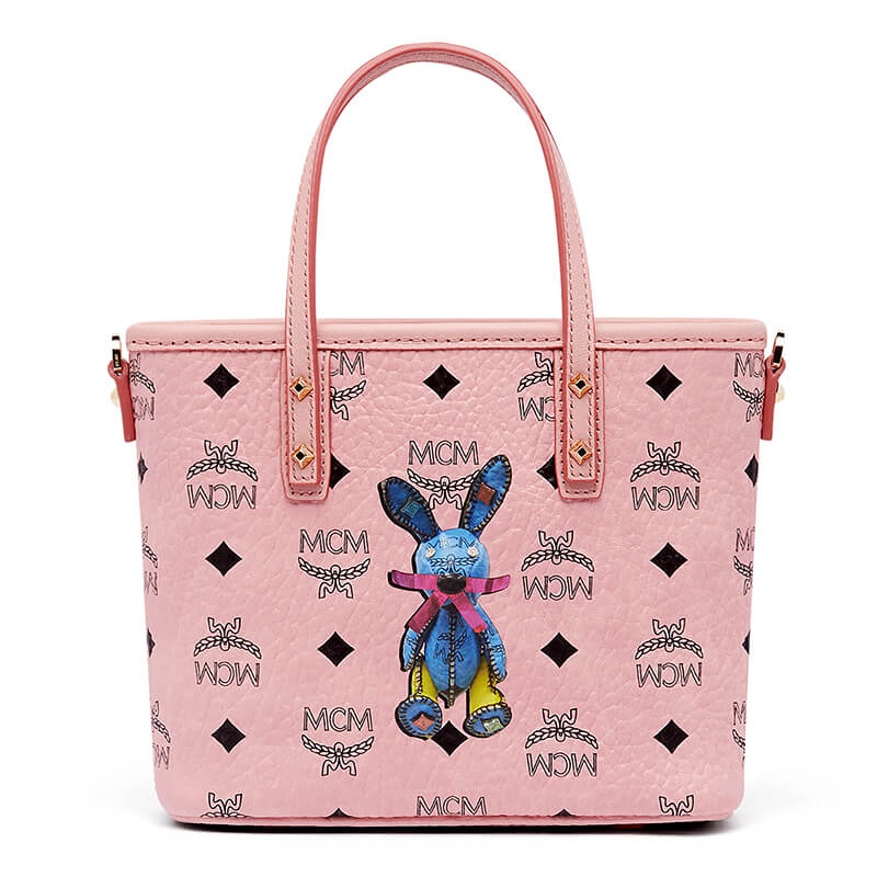 mcm 女士浅粉色时尚小兔子图案单肩包手提包 mwp7sxl45pz001