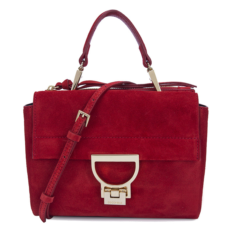 coccinelle 可奇奈尔 女士红色麂皮单肩斜挎包 c5 yv3 15 b7 03 174