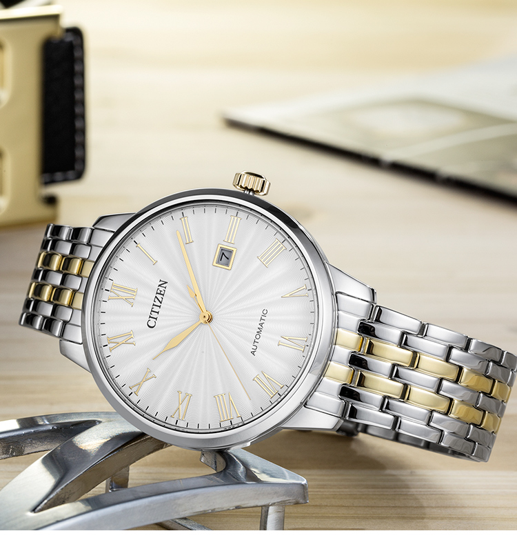 CITIZEN Watch for Men, Japanese And Korean Style, Automatic Mechanical Movement, White Dial, Date Display, Steel Band, Business Style, Gift for Boyfriend, NJ0084-59A 6