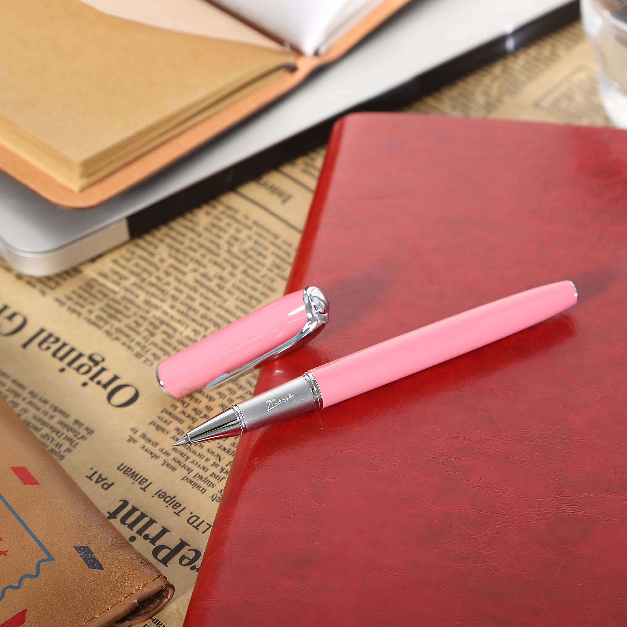 Ручка Pimio Signature Pen, деловая подарочная шариковая ручка для взрослых и студентов, для практики письма, для мужчин и женщин, подарок на Новый год, 0.5 мм, 916 светло-розовый