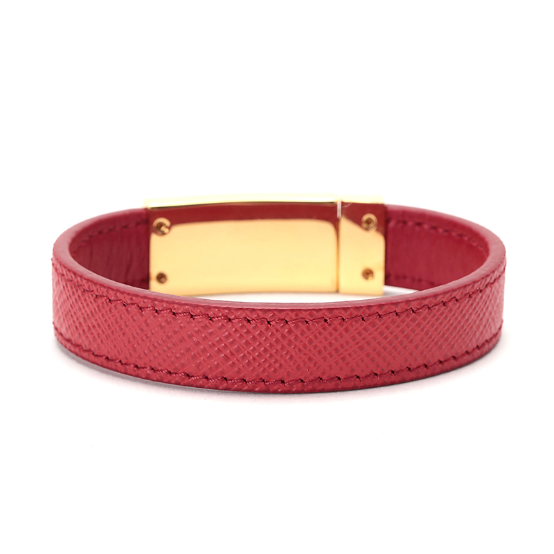 prada 普拉达 女士黑色牛皮手镯手环 1ib112 053 f0002 m码