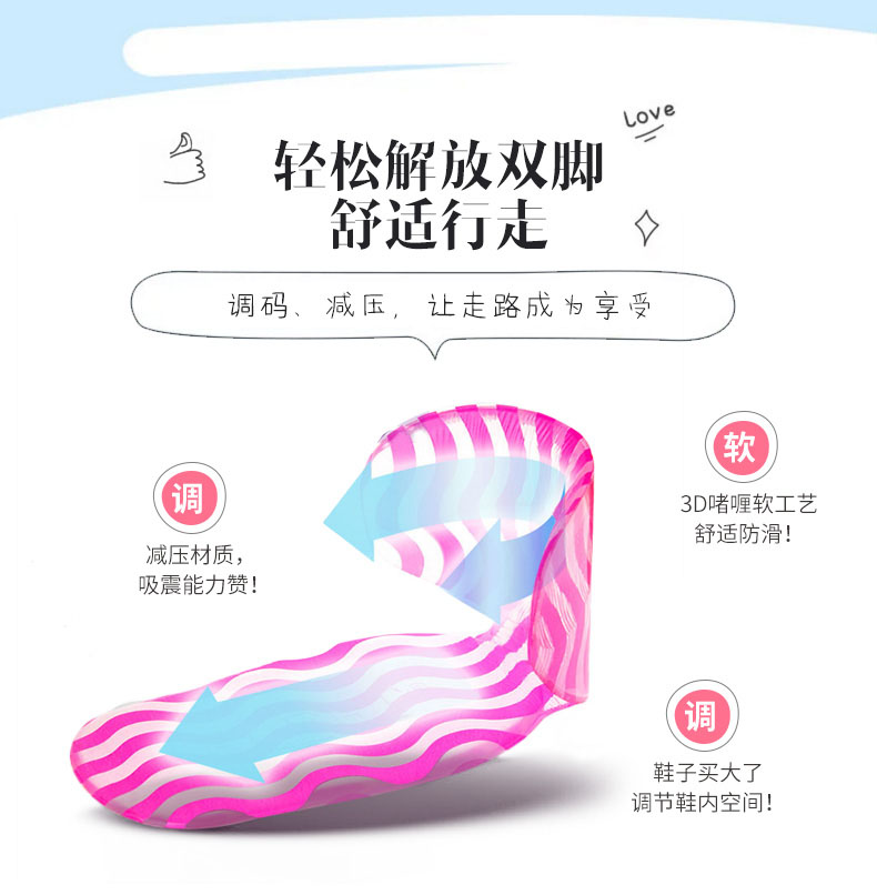 ELEFT 啫喱2合1后跟贴 硅胶防磨贴高跟鞋不跟脚贴-京东