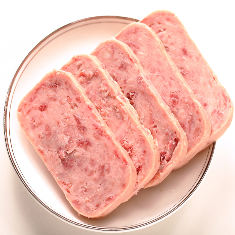 小猪呵呵火腿午餐肉罐头340克90%猪肉高蛋白泡面三明治火锅螺蛳粉方便面