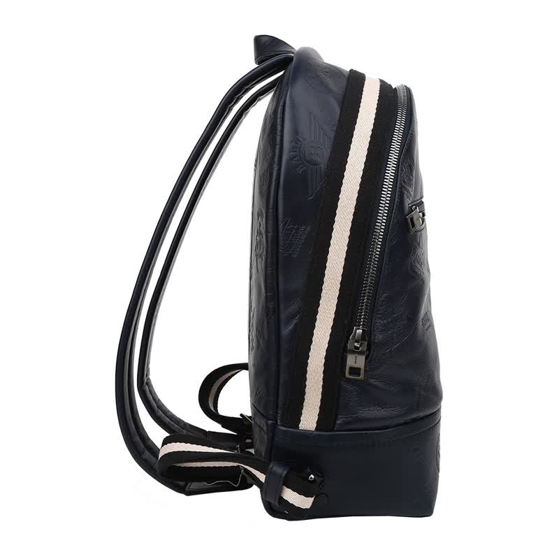 bally 巴利 男士皮质蓝色印花 双肩背包 tiga t 137