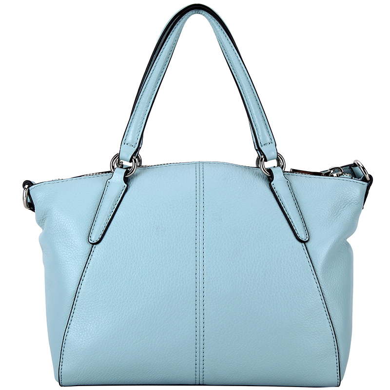 coach 蔻驰 奢侈品 女士天蓝色皮质小号手提肩背斜挎