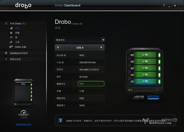 Drobo 5C USB 3.0接口 BeyondRAID技术支持硬盘混插 5盘位DAS磁盘阵列-京东