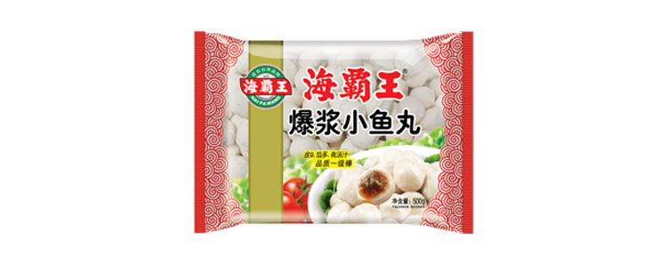 海霸王 台湾风味爆浆小鱼丸 500g 火锅食材 火锅丸子 烧烤食材 关东煮