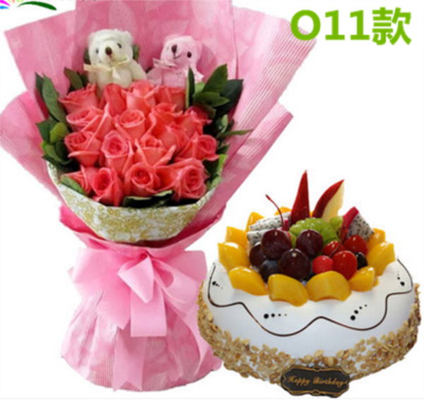 昆明同城鲜花速递订花花店免费送花红粉白香槟