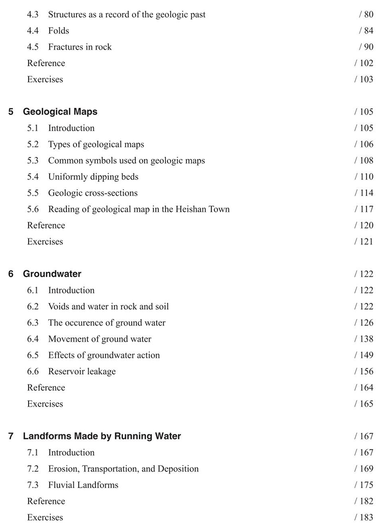 Table of contents: Basic Engineering Geology (ISBN:9787112270606)