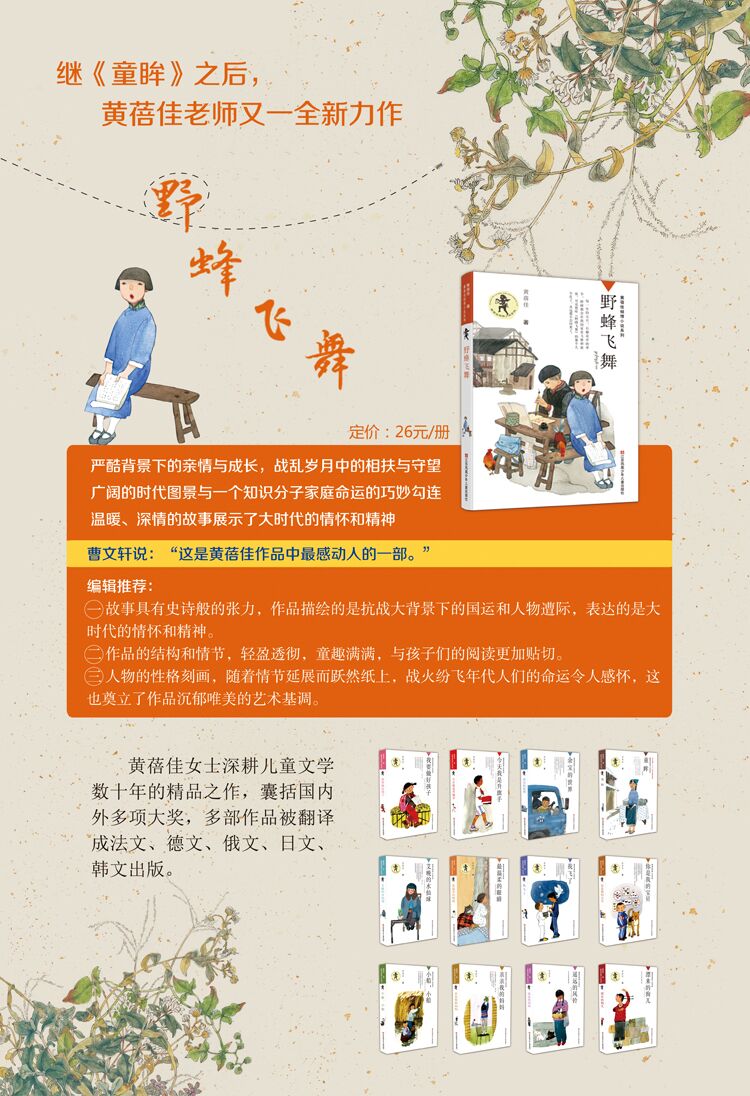 黄蓓佳倾情小说:野蜂飞舞