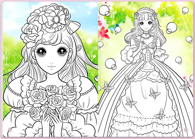 全6册公主涂色秀女孩喜欢的百变公主涂色书幼儿绘画启蒙教材图画本