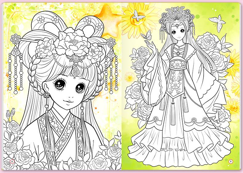 全6册公主涂色秀女孩喜欢的百变公主涂色书幼儿绘画启蒙教材图画本