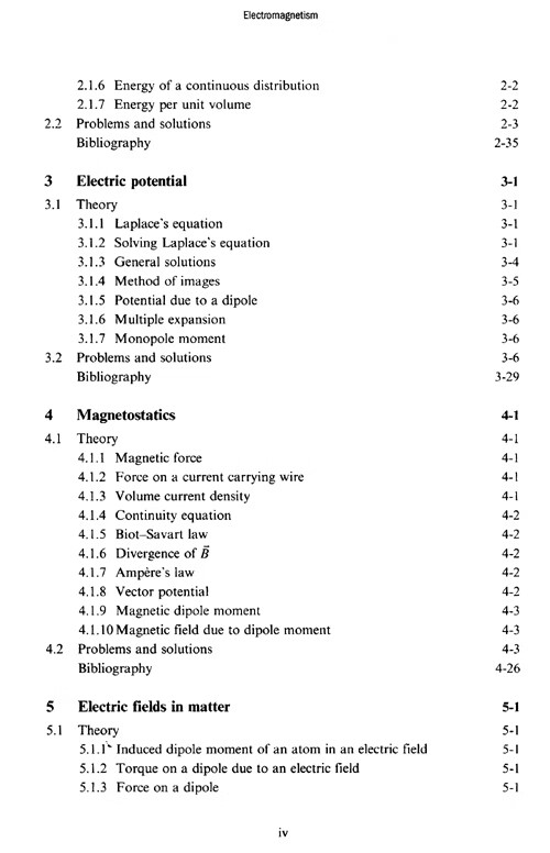Table of contents: Electromagnetism: Problems and Solutions (ISBN:9787560394978)