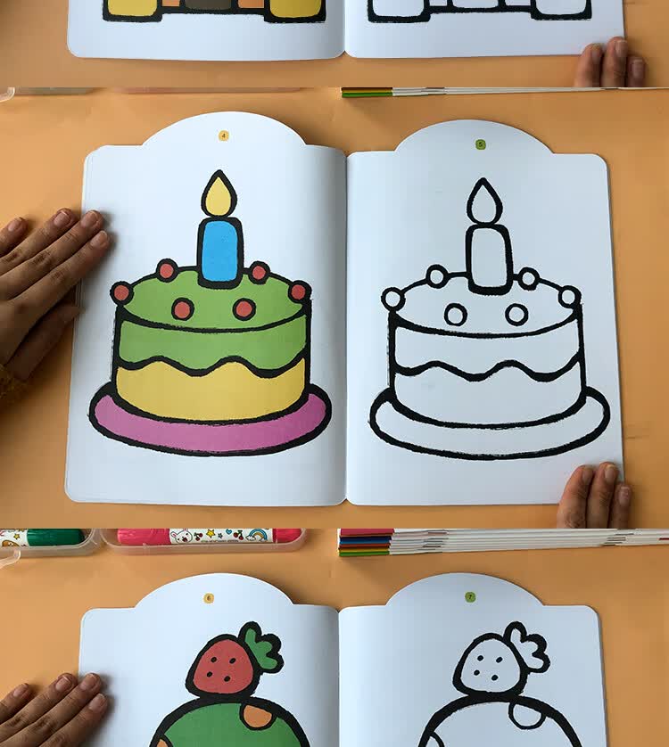 幼小衔接儿童画画本0-3岁宝宝涂色书幼儿园涂色绘本绘画本填色本图画
