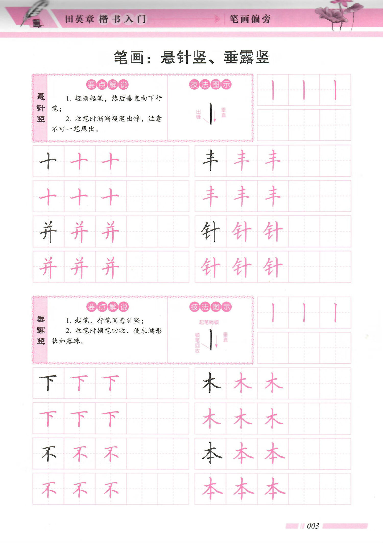 田英章楷书字帖入门 笔画偏旁专项练字帖 初学者 小学生 成人硬笔楷书