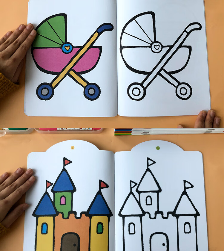 幼小衔接儿童画画本03岁宝宝涂色书幼儿园涂色绘本绘画本填色本图画本