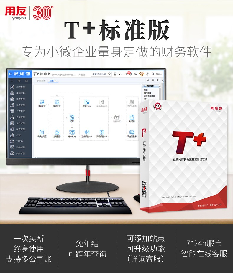 用友畅捷通财务软件t 标准版新版13.