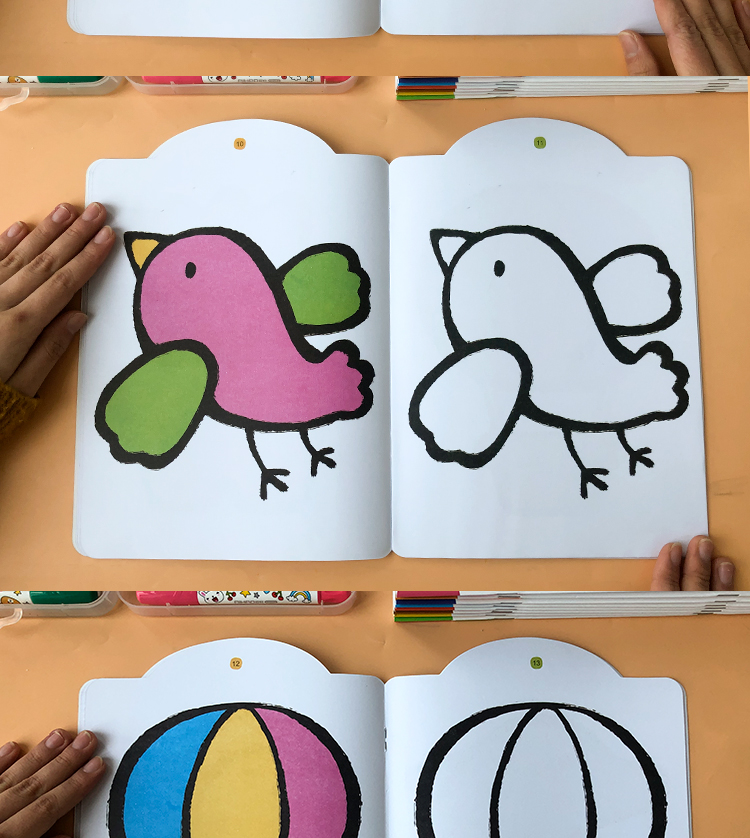 幼小衔接儿童画画本03岁宝宝涂色书幼儿园涂色绘本绘画本填色本图画本